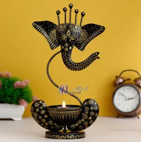 Mini Ganesha - Black (Tealight Holder)