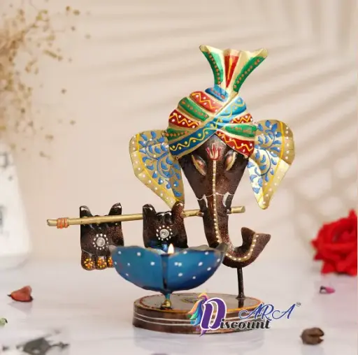 Shree Ganesh Blue Lotus(TeaLight Holder)