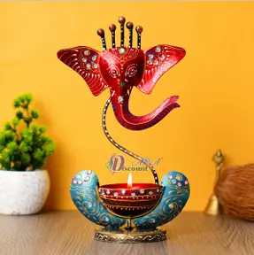 Mini Ganesha Red-Blue(Tealight Holder)
