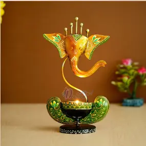 Mini Ganesha Yellow-Green (Teallight Holder)